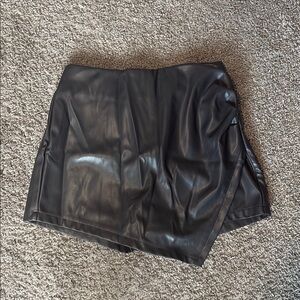 Amazon Women's Black Faux Leather Skort